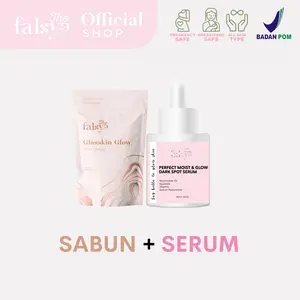 [BUNDLING SKINCARE PENCERAH] Sabun Glasskin Glow + Perfect Moist & Glow Dark Spot Serum by The Falsya Beauty Memutihkan Wajah Hitam Berminyak