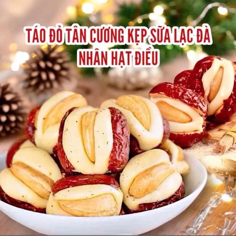    Túi 1 kg   Táo Đỏ Kẹp Sữa Lạc Đà Hạt Điều Béo Ngậy Thơm Ngon - Ăn Vặt halafood 