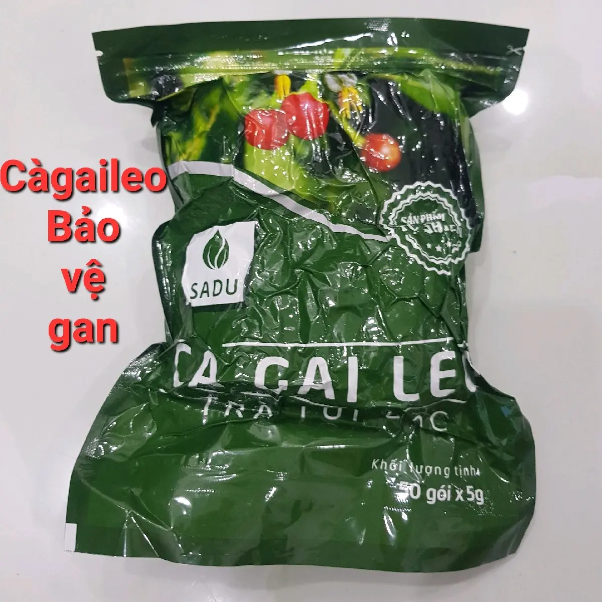 Trà túi lock Cà gai leo SaDu bịch 250g (50 túi) thanh nhiệt mấy gan, sản phẩm hít chân không