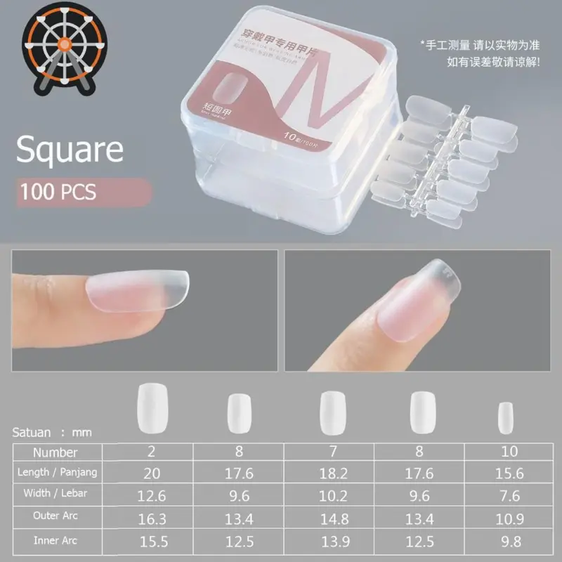 100pcs Ultra Thin, Fully Opaque False Nails for Nail Extension - Smooth and Flawlessbrae 3