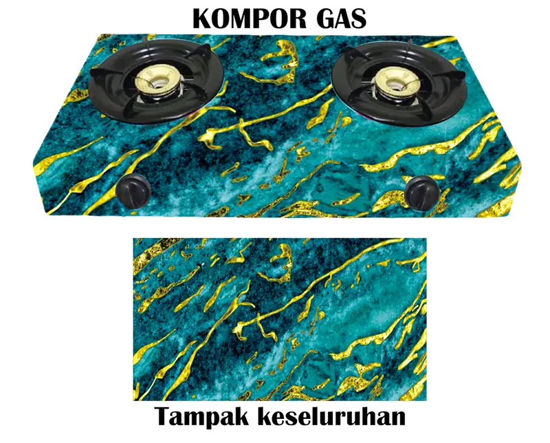 Sticker Kompor 2 Tungku Motif Marmer Elegant 3