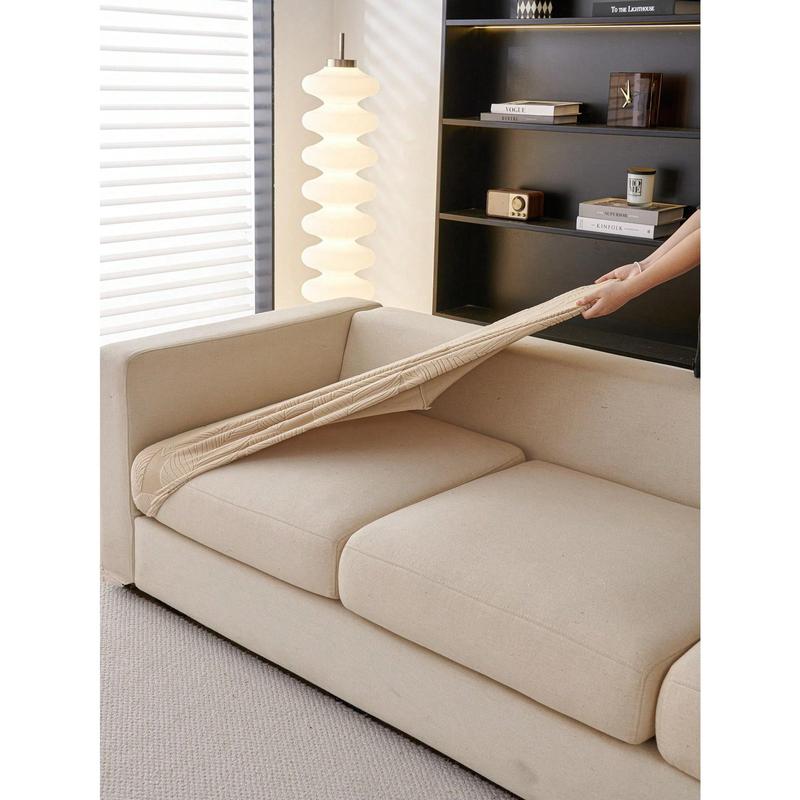 1pc Stretchable Sofa Cover, Anti-Slip & Waterproof, Thickened All Season Sofa Seat Cushion Cover, Machine Washable, Pet-Friendly, Suitable For Bedroom, Office, Living Room, L-Shape Sofa & 1/2/3/4 Seats 5