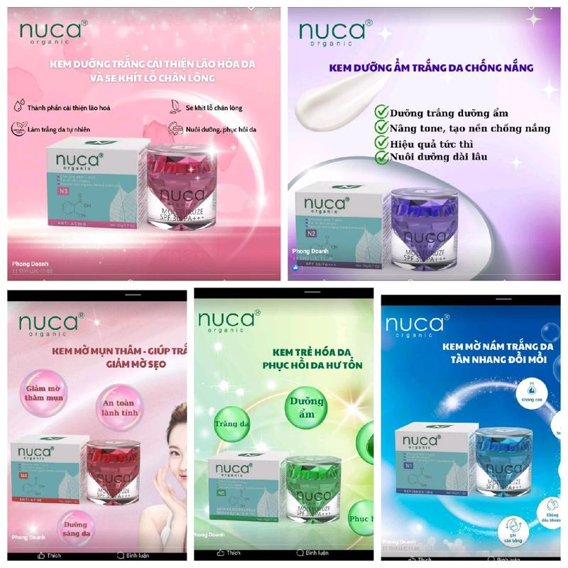 Kem Mặt NUCA Organic 20g Có 5 Công dụng cho Khách lựa chọn. Chăm sóc làm đẹp da mặt Nữ SKINCARE Women Chăm Sóc Da Dưỡng Ẩm Da