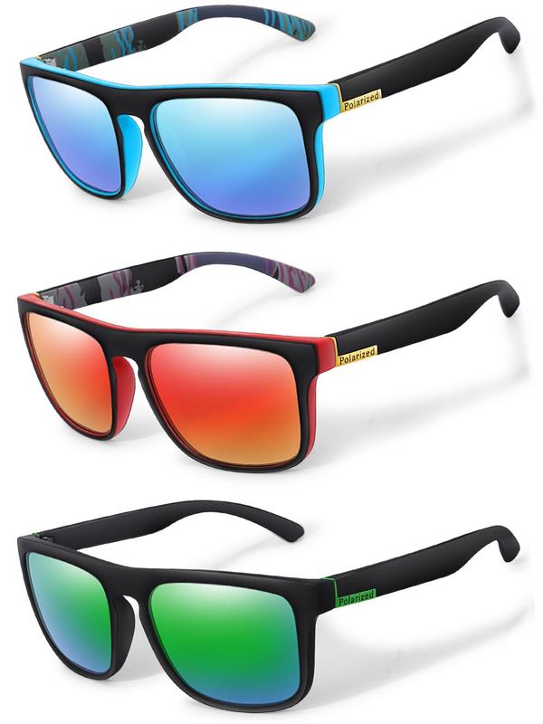 Unisex Simple Style Polarized Sunglasses for Summer, Trendy Casual Square Frame Sunglasses for Women & Men for Everyday Use, Fashion Style Travel Accessories for Outdoor Activities Travel Accessories, Women's Sunglasses 4