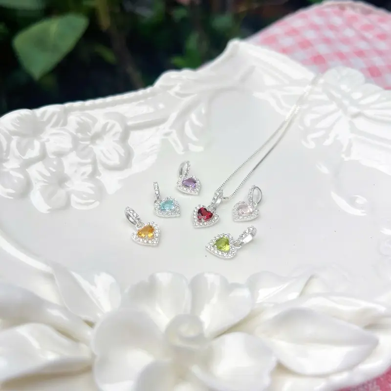 Dây Chuyền Vòng Cổ Nữ Trái Tim Tình Duyên Mini Heart Đính Đá Chuẩn Tự Nhiên Bạc Chuẩn S925 TIỂU ANH GEMS 31 7