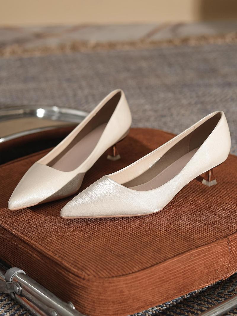 Product Introduction of Women's Fashionable Solid Color Pointed Toe High Heel Shoes, Elegant Temperament Heeled Shoes for Party, Daily Clothing Decor for Women & Girls, Footwear 1