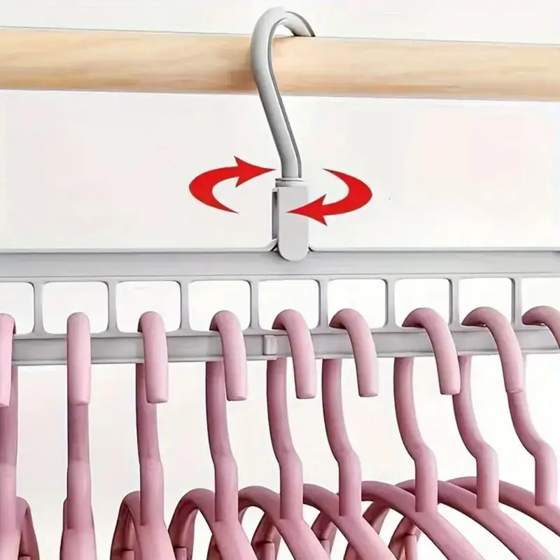 9 Holes Foldable Hanger, 6 Counts Space Saving Clothes Hanger, Clothes Organizer for Home Bedroom Wardrobe Dormitory, Hanging, Closet Organizer 5