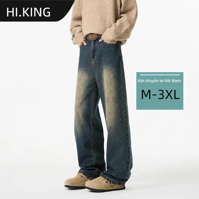 HIKING 2024 Quần jean Nam M-3XL Trang trí Chân thẳng Hàng ngày Trang chủ Đường phố Thời trang Thư giãn cổ điển Quần ống thẳng Nước rửa Nút thẳng Mỹ hiphop unisex Túi retro Hàng ngày summer quần mùa hè Menswear Ong Pants Có Túi quan  jean icon  denim không