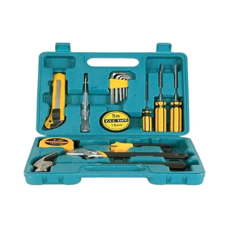 Bộ Dụng Cụ Sửa Chữa 16 Món Gồm Cờ Lê Kìm Búa Kéo Mỏ Lết Tua Vít Lục Giác Thước Đo Bút Thử Điện Đa Năng 1