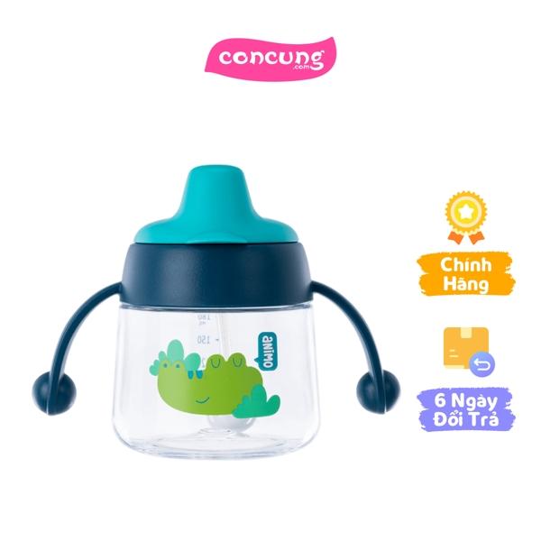 Bình tập uống núm silicone Animo (xanh, 180ml, RK-B1042A)