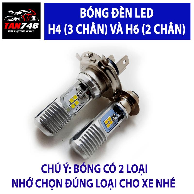 Bóng đèn trước LED H4 3 chân, H6 2 chân, lắp cho Wave, Dr, Rs, Rsx, Ws, Ws110, Fu, Sirius, Novuo, và nhiều dòng xe khác.