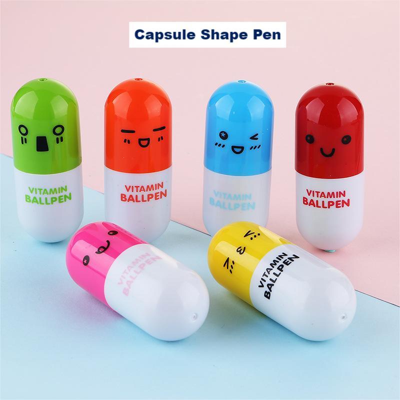 5PCS/SET NEW 6 Colors Ballpen Creative Cute Fold Pen Pills Capsule ...