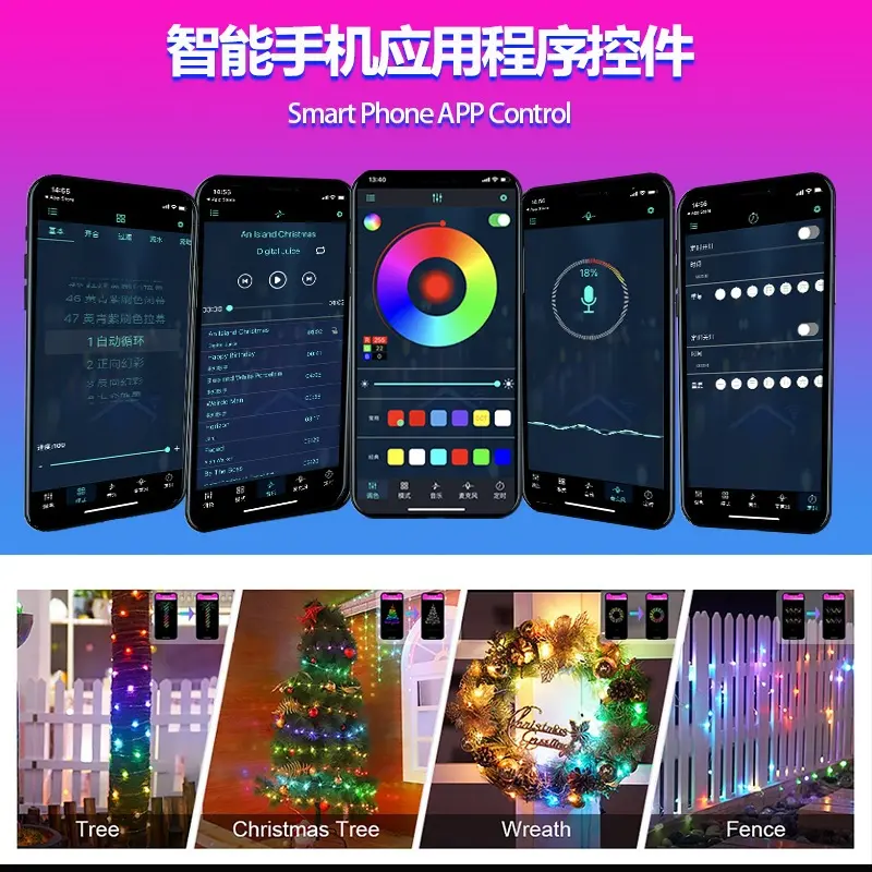 Led Strip Running Rgb Remot WATERPROOF / USB Bluetooth APP Music Point Control / Lampu Natal / Lampu hias / Lampu Sekitar / Lampu Tirai 5 Dan 10 Meter DC 5V IP67 1