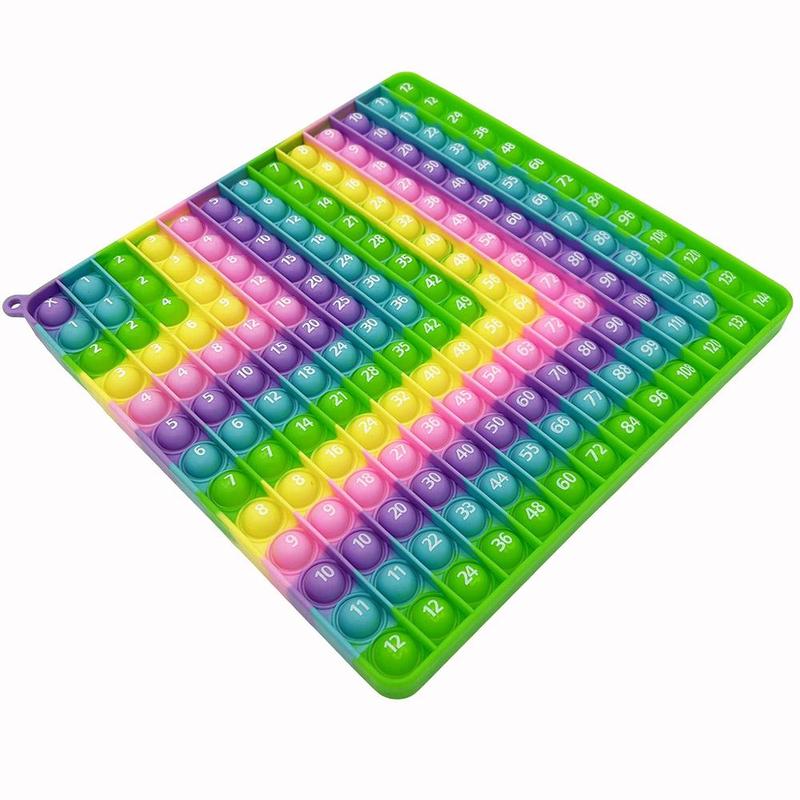 Multiplication Addition Push Its Pop Bubble Sensory Fidget Toy, 1 Count Right Angle Rainbow Educational Teaching Toy, Times Table Math Learning Toy 3