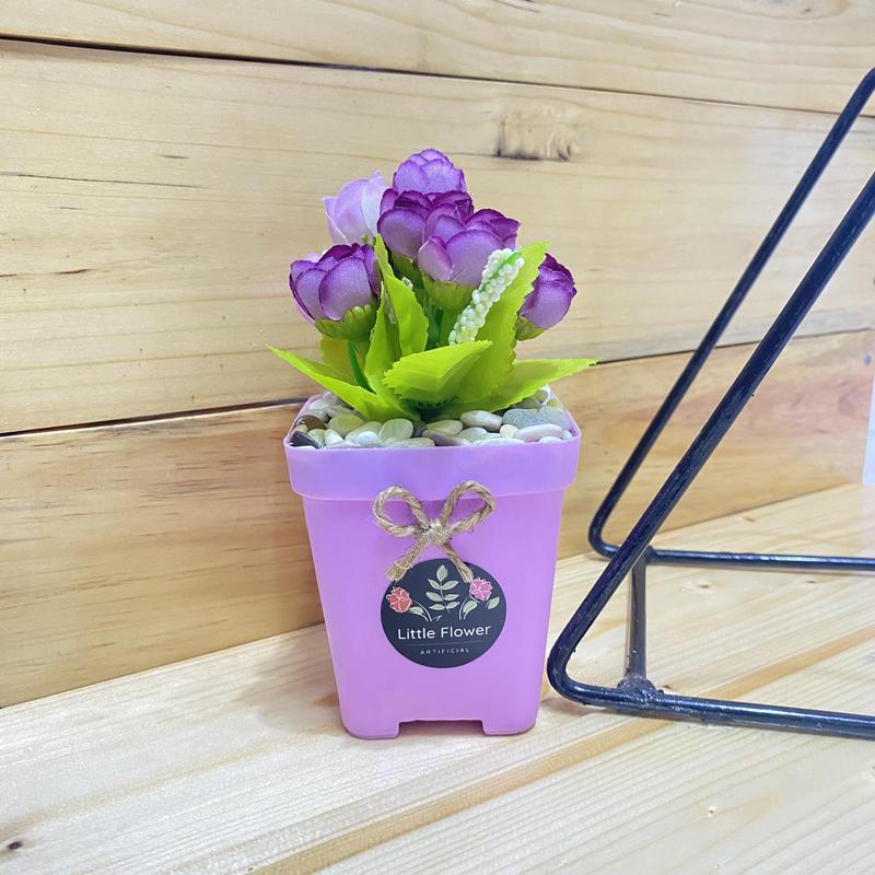 bunga artificial terlaris Tulip Mini Dekorasi Ruangan (Artificial) bunga dan pot 2