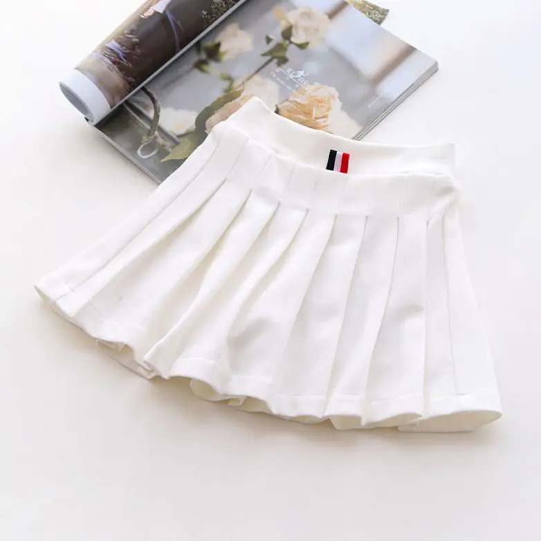 Váy Trơn Cho Bé Gái, Quần An Toàn, Váy Ngắn Màu Trắng, Phong Cách Hàn Quốc, Váy Xếp Ly Dễ Phối Đồ Mùa Hè 2023 Hàng Mới Về