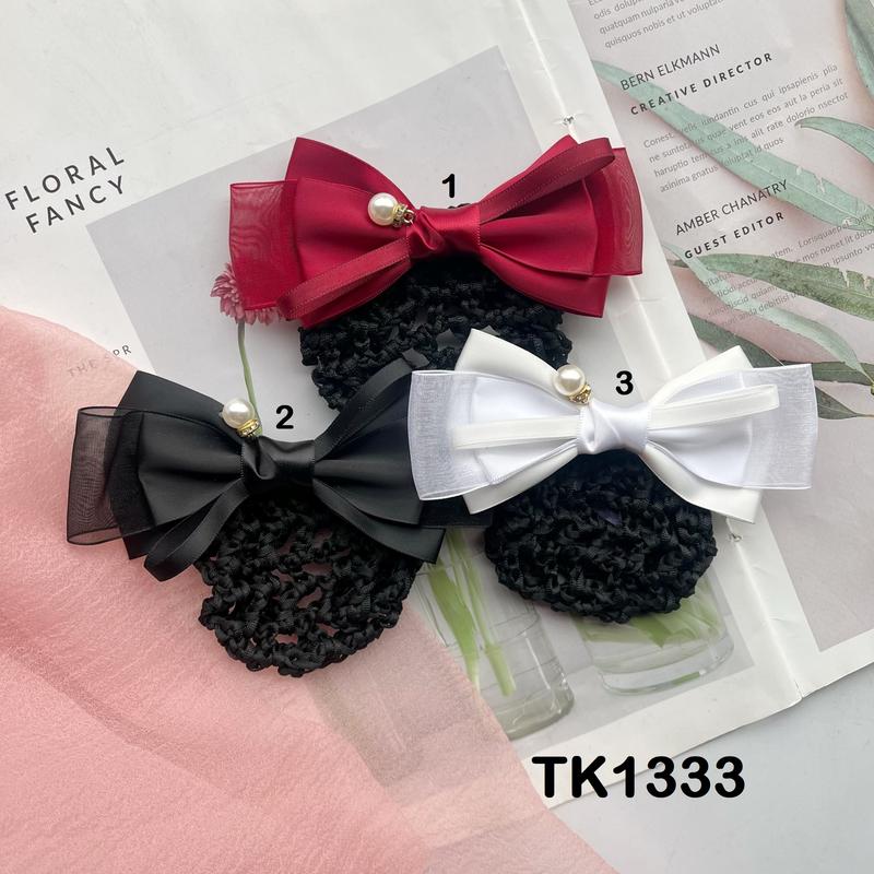 Kẹp búi lưới tóc nơ lụa cao cấp sang trọng hàng thiết kế - Hàng thiết kế của Tũn - TK1333 Nữ Cài Tóc Women