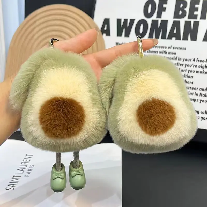 Mặt Dây Chuyền Móc Chìa Khóa, Lông Thỏ Rex Chồn Bắt Chước, Thiết Kế Hình Quả Bơ, Búp Bê Nhồi Bông Dễ Thương, Thích Hợp Cho Người Có Ảnh Hưởng Trực Tuyến Ins, Mặt Dây Chuyền Cặp Sách Học Sinh Women Nữ Móc Chìa Khoá Móc Khoá