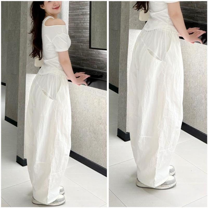 NV Quần Harem Parachute Pants BᶖgSize Gladimax,Quần Gió Nhăn 4 túi Dáng Thụng Gladimax bản đầy đủ full Nữ Women năng động quần dài quần thụng