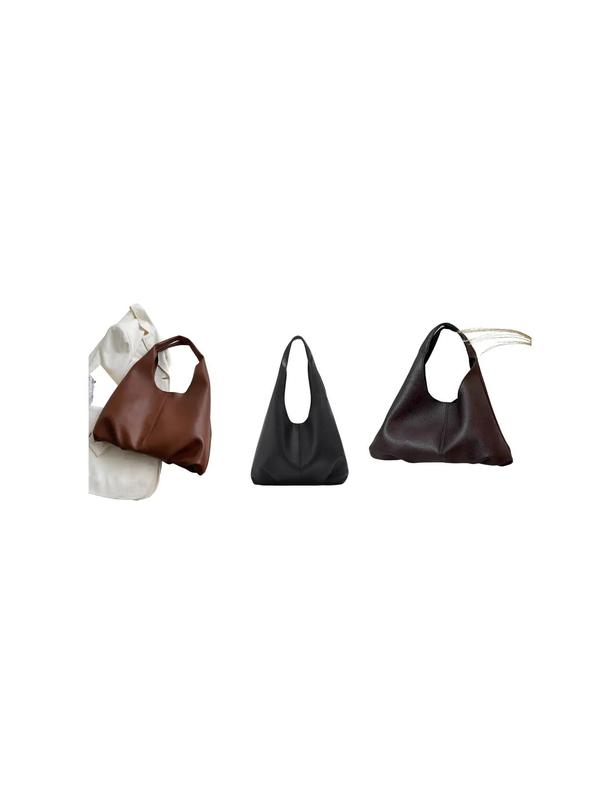Women's Minimalist Casual Plain Tote Bag,  Everyday Bags, Fashionable Pu Leather Large Volume Shoulder Bag with Makeup Storage Bag for Work & Daily Use, Valentine's Day, Gift 7