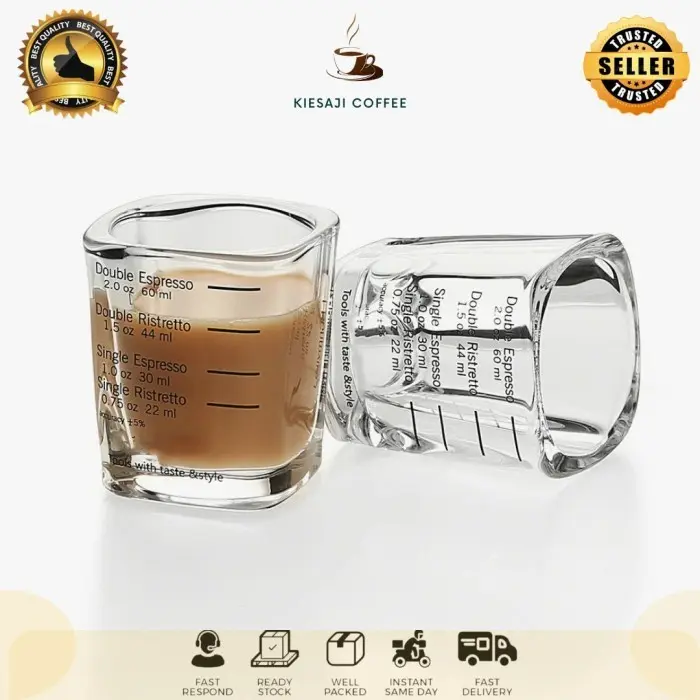 double shot square espresso 60ml measuring cup / gelas takar ukur kopi - DOUBLESHOT 60ML 6