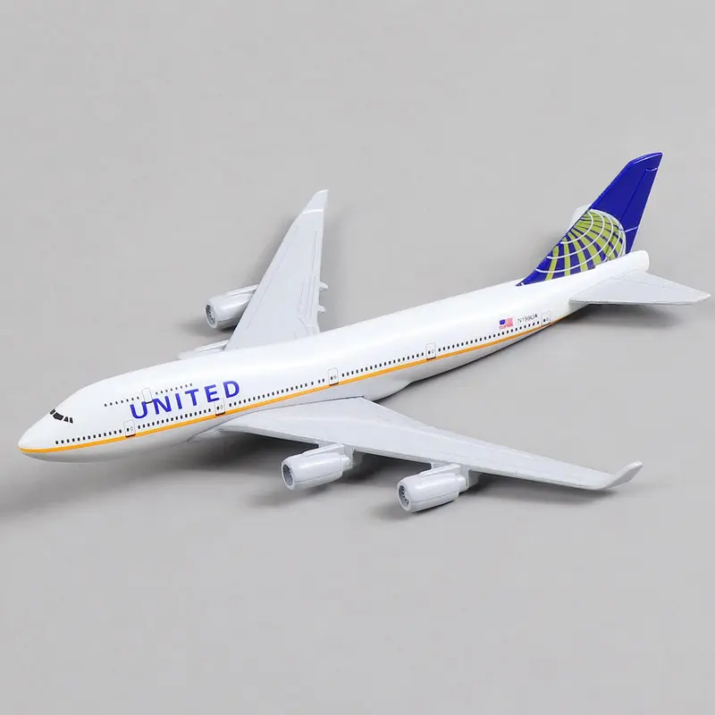 Boeing 747 Air United 1/400 Diecast Metal Airplane Model with Stand, Airlines Model Plane Alloy Display Collectible Model Kit for Aviation Enthusiast Gift 5