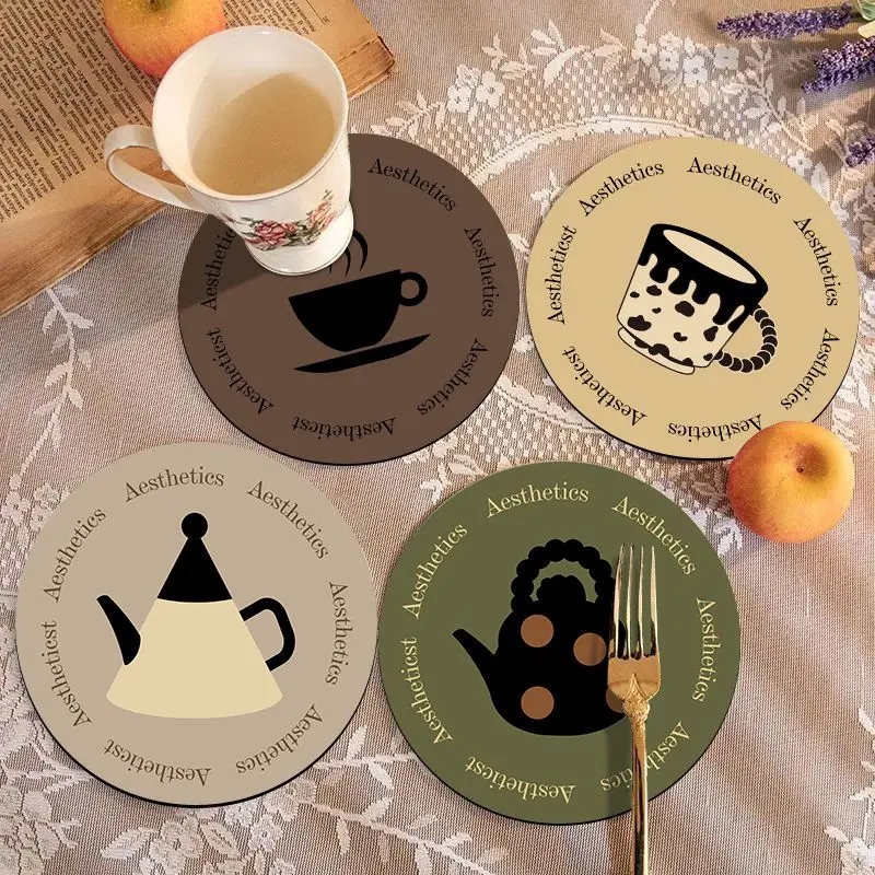 Table Mat Heat Resistant Pad Insulation Pad Dish Mat Bowl Mat Placemat Plate Mat Round Absorbent Quick-Dry Tea Cup Mat Household