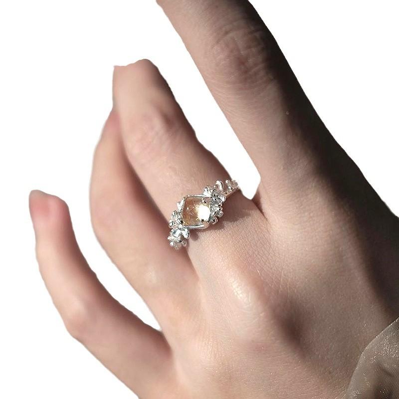 Nhẫn Citrine, Phong Cách Hàn Quốc, Làm Bằng Bông, Thiết Kế Kẹo Ngọt, Dành Cho Nữ, Thời Trang Sang Trọng Giá Cả Phải Chăng, Thích Hợp Cho Mùa Thu Và Mùa Đông, Nhẫn Đá Quý Phối Màu 4