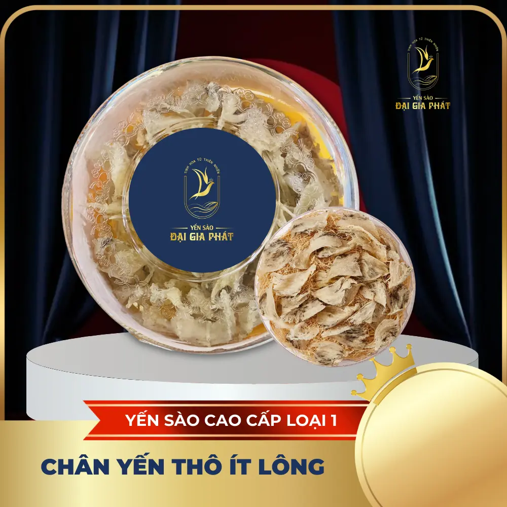 100gr Chân Yến Thô Lông Vừa [ Tặng kèm Nhíp + Táo đỏ + Đường phèn + Hạt chia ] - Yến sào Khánh Hòa