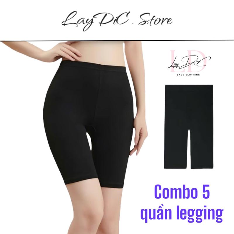Combo 5 Quần Legging Lửng Nữ Nâng Mông Tôn Body-Chất dày dặn[43-62kg] Quần biker short fit body co dãn 4 chiều- quần lửng ôm tập Gym, Yoga, đạp xe thể 1
