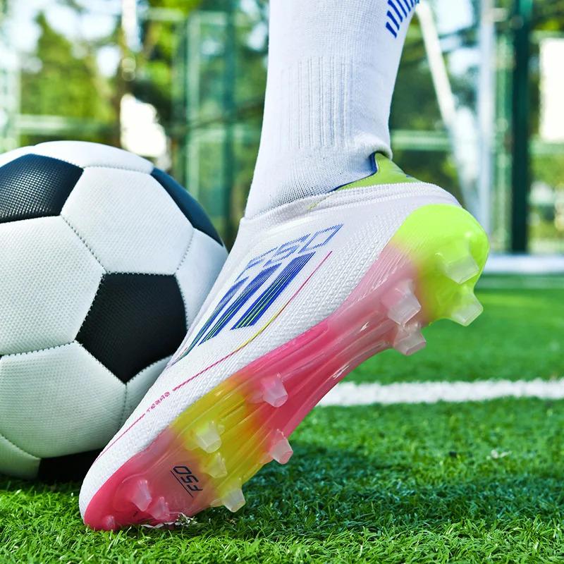 Product Introduction of No.8527 Without-Lace Mens Soccer Shoes SLIP-ON Non-Slip Turf Soccer Cleats for Kids TF/FG Training Football Boots Chuteira Campo 5