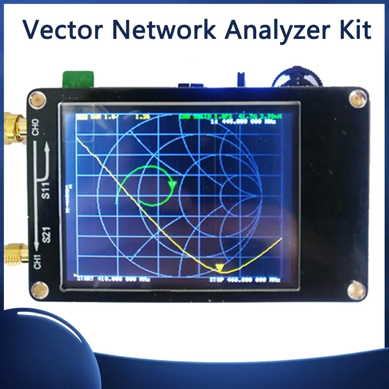 "2.8 inch LCD NanoVNA Vector Network Analyzer Kit MF HF VHF UHF 50KHz-900MHz Antenna Analyzer with Cable NanoVNA NanoVNA-H Vector Network Antenna Shortwave Analyzer MF HF VHF UHF"