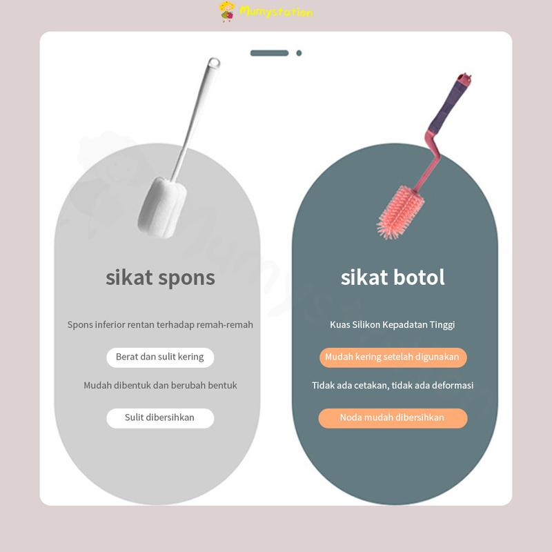 Product Introduction of Sikat Botol Susu Bayi / Pembersih Botol Susu 3in1 Blue Bottle Brush  Pink 16