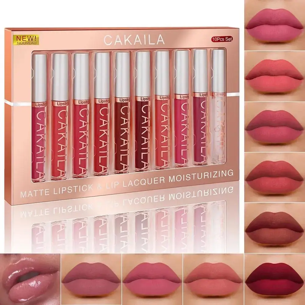 10 PCS Lipstick Set Makeup for women Free shipping Waterproof Long lasting Cosmetics Korean makeup Matte lipstick