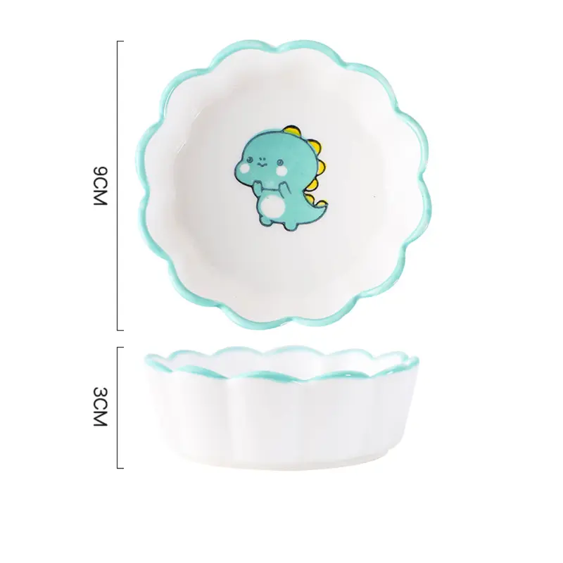 Bát ăn dặm cho bé gốm sứ kiểu Nhật chén nước chấm họa tiết 80ml 170ml YEUBEVN 2