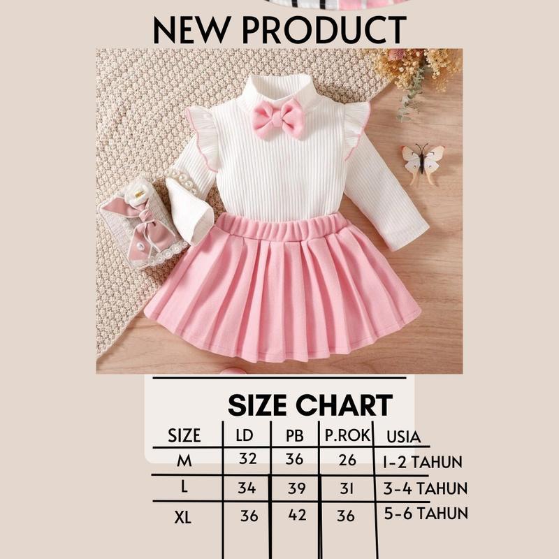 Product Introduction of Dress Knits Anak Perempuan usia 1-6 Tahun variasi salur pita Lengan panjang Anak-Anak Gaun setelan 0