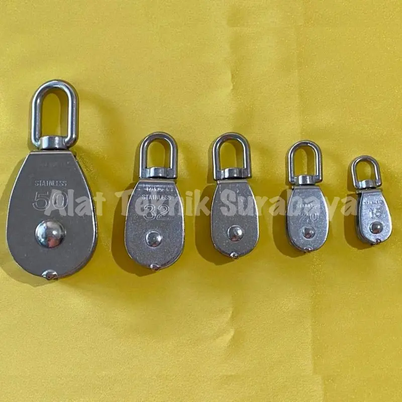 MINI KATROL AST STAINLESS STEEL 15 20 25 32 50 MM SS 304 KEREKAN SERBAGUNA SWIVEL PULLEY SERBAGUNA M15 M20 M25 M32 M50 SINGLE ALAT ANGKUT 1 SHEAVE SMALL KECIL WHEEL 0