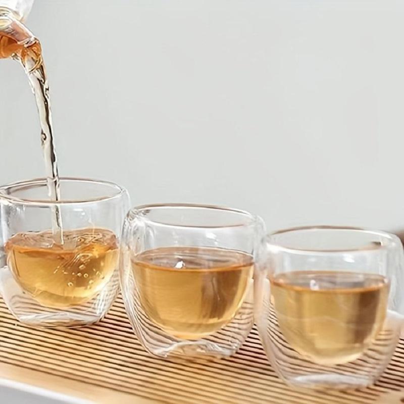 Double Wall Glass Coffee Cups, 6 Counts/set Insulated Espresso Cup, Heat Resistant Glass Coffee Mug for Hot and Cold Drinks, Summer for Gift, Best Friend Gifts 3