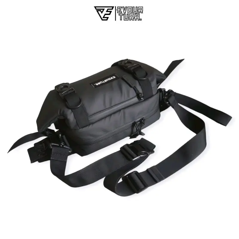 EVOURTURA Tas Premium Anti/Tahan Air Waistbag Waterfroop Hitam Tas Pinggang Pria tas Slempang Pria/Cowok Dewasa/Remaja Slingbag [Dexter] 6