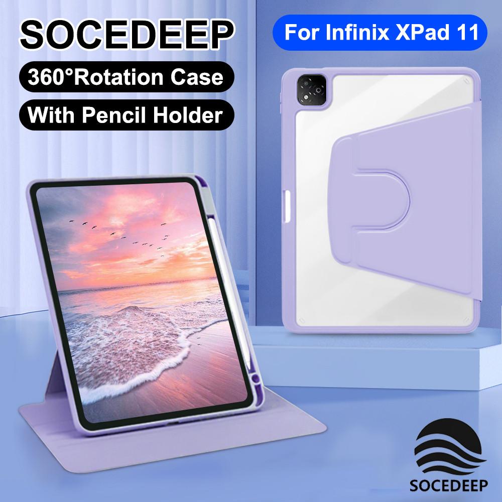 SOCEDEEP สำหรับ Infinix Xpad XPAD 11 นิ้ว 2024 Infinix XPad 20 11 นิ้ว 2025 กรอง 360 ° หมุนได้ยืนพรี