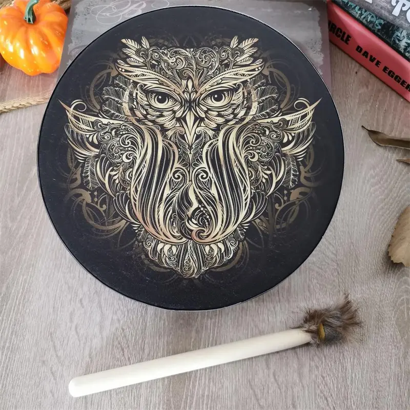 Hand Drum with Drum Stick, Sound Healer Shaman Drum for Spiritual Music, Reflection Meditation, Musical Instrument for Home & School 6
