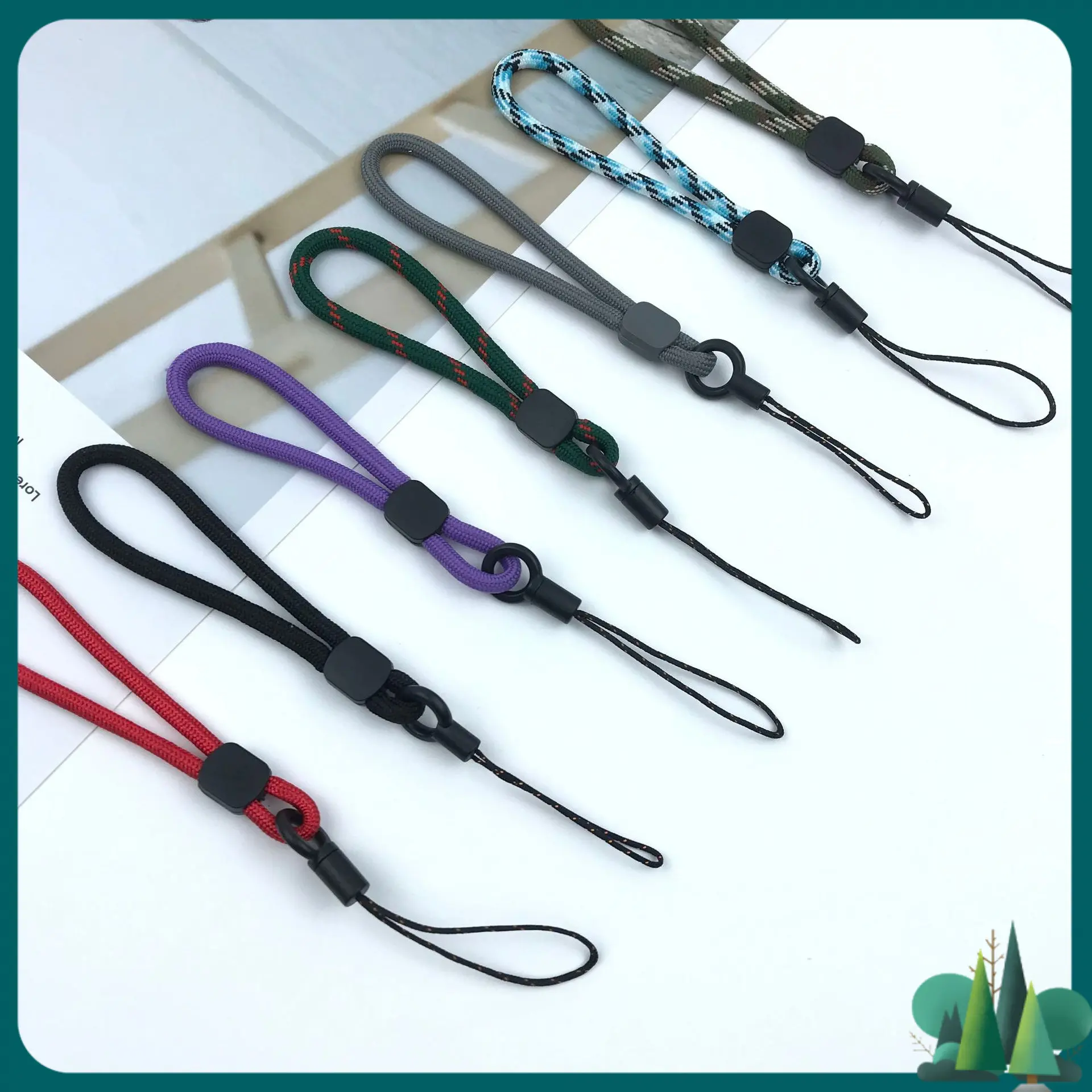 New Short Wrist Strap with Buckle Adjustable Keychain Bag Phone Case Universal Wrist Strap Multicolour Ribbon Smartphone Cellphone
