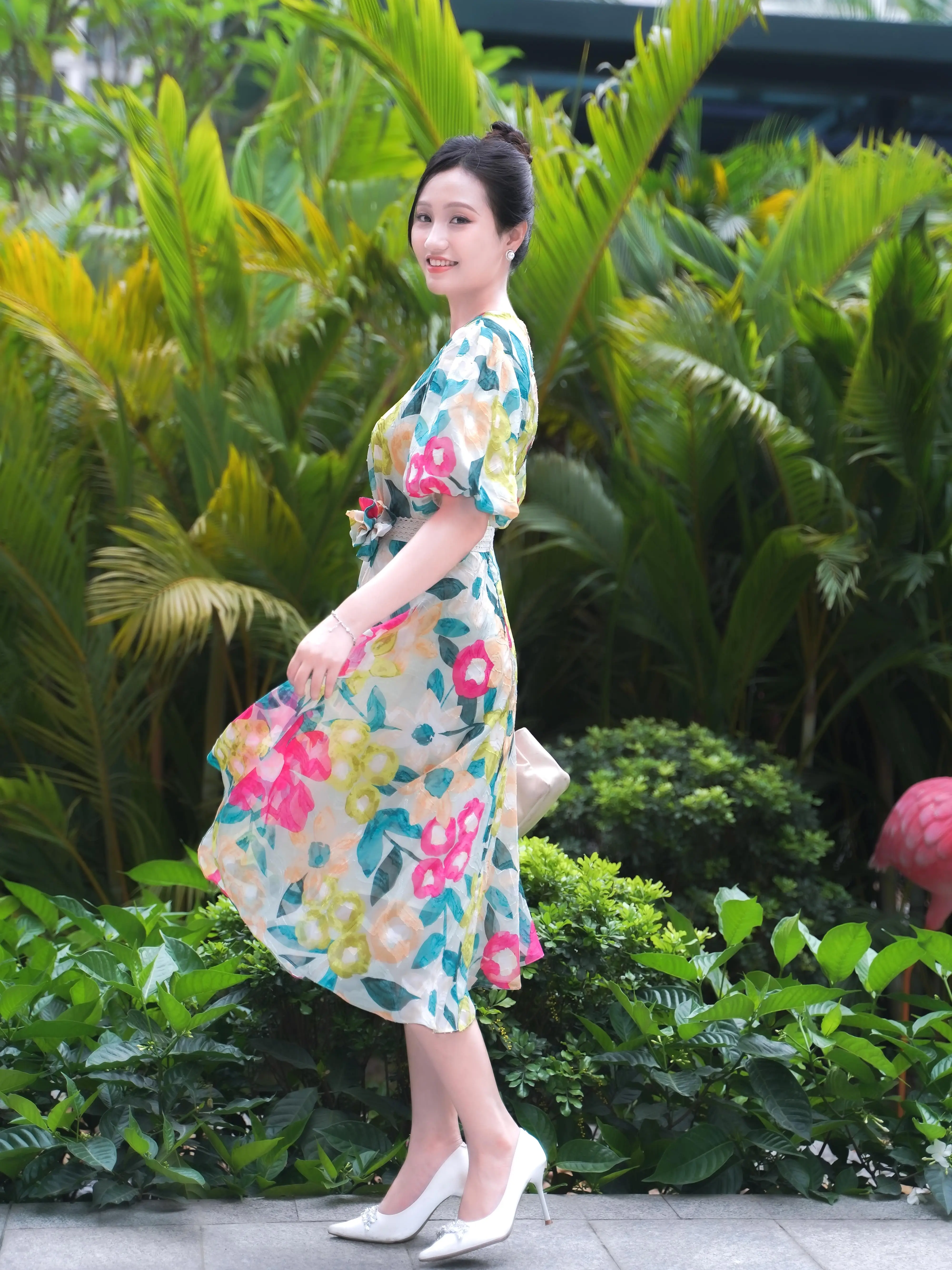 SOLINA Đầm Hồng Lam | Thời Trang Đi Dạo và Công Sở | Tôn lên Vẻ Đẹp của Phụ Nữ Á Đông