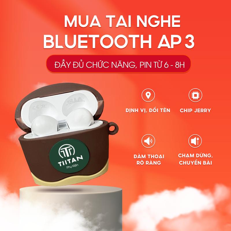 [ Tặng ốp 4D ] Tai Nghe Bluetooth AP3 Đầy Đủ Chức Năng | Pin 6-8h | Kết Nối Được Với Nhiều Thiết BỊ Như Iphone Và Android | Nhét tai nghe nhạc Earphone