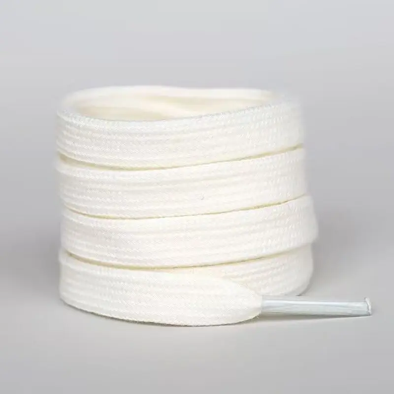 Giày Vải có Dây Dày, Cotton Nguyên Chất, Phẳng, Màu Trắng, Be, Đen, Hàng Mới Về 2024, Có Ren Trắng 3