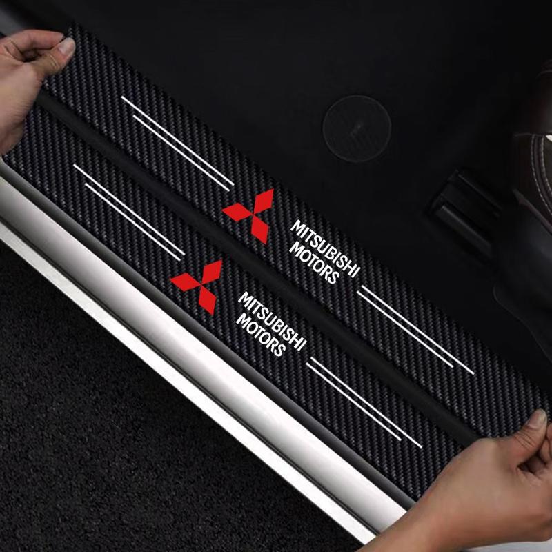 Bảo vệ miếng dán xe bằng sợi carbon thiết kế ngưỡng cửa tự động phim bảo vệ không thấm nước cho Mitsubishi Mirage Lancer Ex Evo ASX Xpander