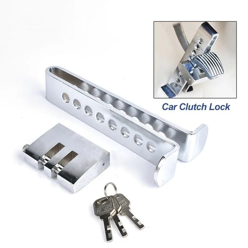 Product Introduction of Car Clutch Lock Universal Auto Steering Wheel Brake Pedal Lock Throttle Security Steel Stainless Anti-Theft Tool Pedal Lock 11