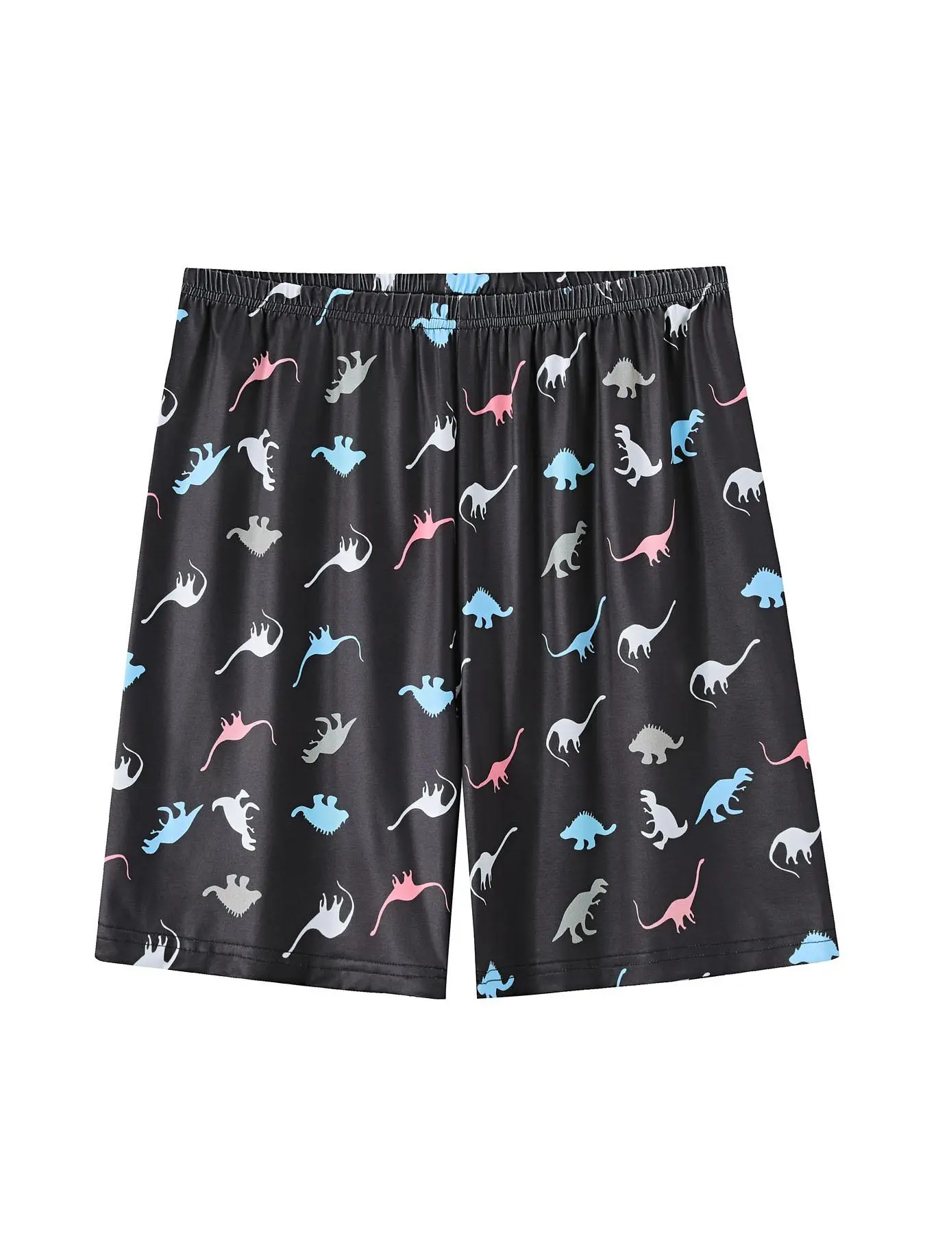 Men's Dinosaur Print Elastic Waist Sleep Shorts, Casual Comfy Breathable Shorts for Daily Wear, Men's Sleepwear & Loungewear for All Seasons