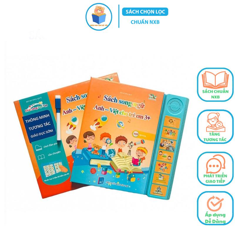 Sách Nói Song Ngữ Anh Việt – Phiên Bản Đặc Biệt Cho Bé Từ 3 Tuổi Trở Lên - 500 Nội Dung Toán Học, Câu Chuyện, Đàn Piano
