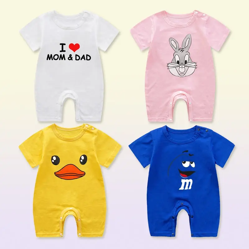 Funny Cartoon Baby Romper Baju Bayi Clothing Newborn Infant Baby Rompers Clothing One Piece Nightwear Pajamas Onesie